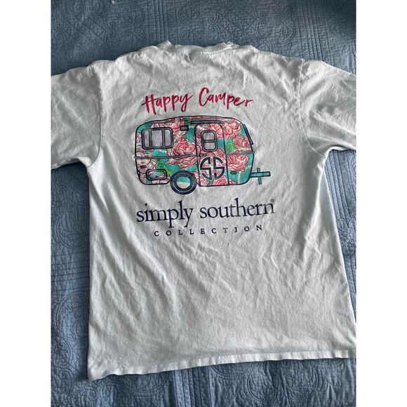 Womens Simply Southern ¨Happy Camper¨ Size Large Tee Pre Owned - Picture 3 of 6